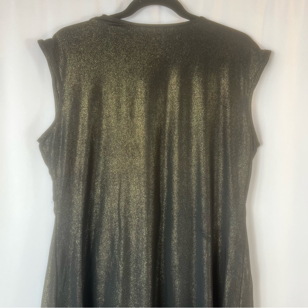 Y2K Babydoll Empire Waist Tunic Jeweled Buckled Sleeveless sparkly Top size:L - Picture 9 of 13